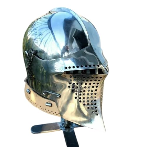 Nautical Castle Medieval Knight Helmet 18 Gauge Metal Armor Helmet Vintage Halloween Costume Props Rustic Home Decor