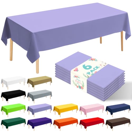 JHDZDHY 6 Pack Purple Plastic Tablecloth...