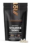Vitamin E 1000IU D-Alpha Tocopherol – 100% Natural Vitamin E – 90 Vegan Capsules – Highly Absorbable – 3 Month Supply – Protects Cells from Oxidative Stress – By Alpha01