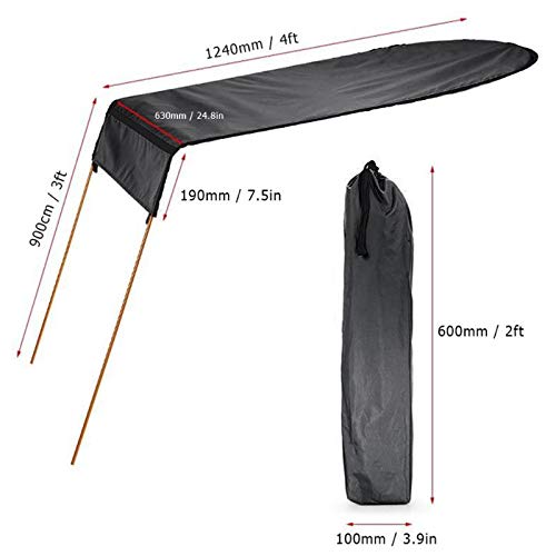Kayak Sun Shade Canopy - UV Protection Waterproof Oxford Cloth, Tool-Free Installation for 9-11FT Kayaks/Canoes, Includes Protable Bag by MOOCY - Image 3