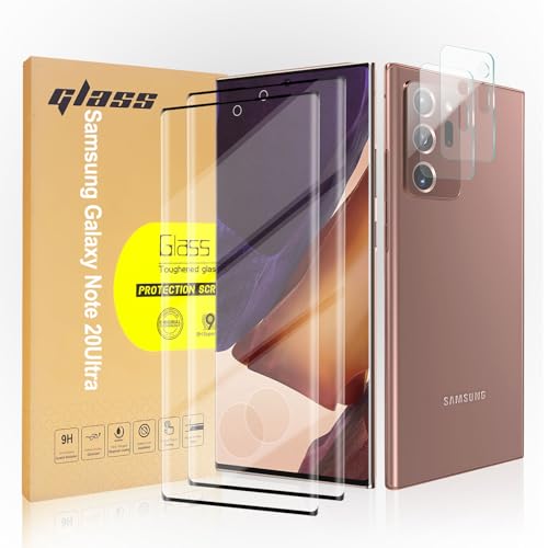 QoeCycth 2 Pack Tempered Glass Screen Protector Applicable for Samsung Galaxy Note 20 Ultra 6.9 inch 2 Pack HD Camera Lens Protector HD Clear Scratch Resistant Suitable