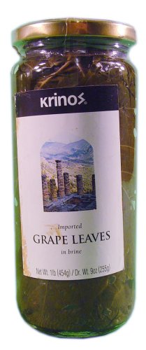 Krinos Imported Grape Leaves in Vinegar Brine - 6 Jars (16 oz ea)