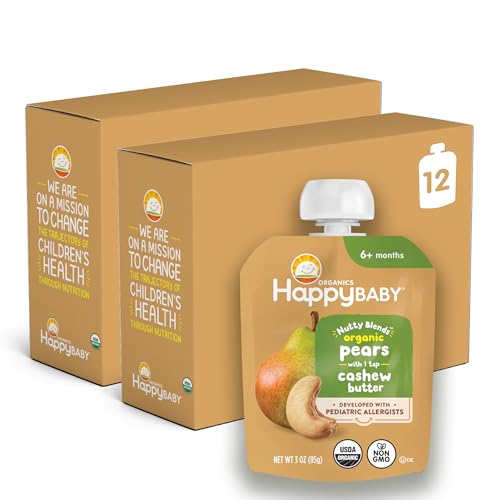 Comparison: Best Blender For Nut Butter 4 Happy Baby Organics Stage 2 Baby Food Pouches, Gluten Free, Vegan Snack, Nutty Blends, Pears & Cashew Butter, 3 Ounce (Pack of 12)