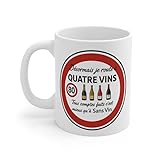 Illustration : panneau humour 80 km/h – bouteilles de vin – texte “Je roule à quatre vins”