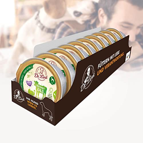 Dr. Link® SUPER Natural 10x125g Premium-Nassfutter für Hunde: Truthahn und Kalb mit Pastinake, Sanddornbeeren und Löwenzahn | getreidefrei | Superfoods