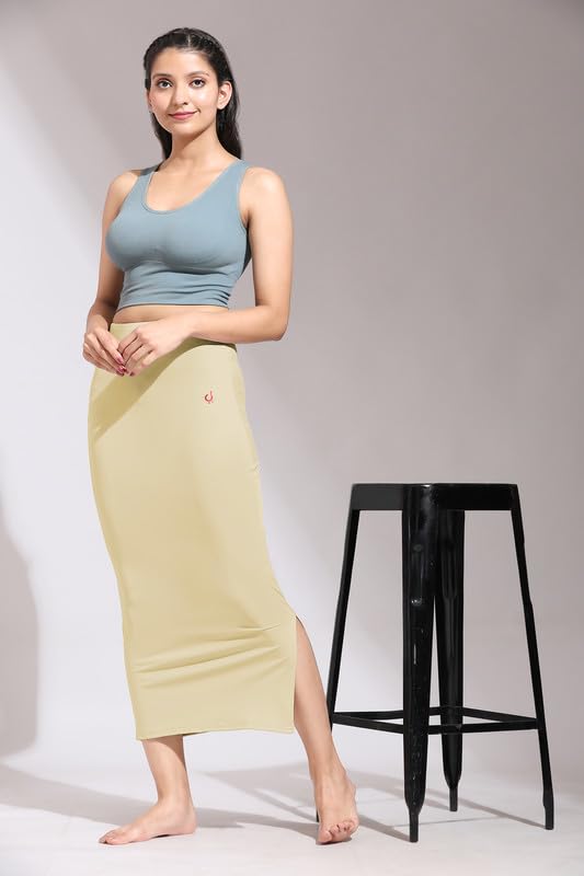 Image of TRENDMALLS Women's Polyester Spandex Stretchable Straight Saree Shapewear Petticoat for Women, Cotton Blended, Skirts for Women, Saree Shaper
