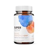 SUPER TEETH Oral Probiotics for Mouth Bad Breath & Cavities with ENT Support, Dental Probiotic with BLIS K12 & M18 for Oral Microbiome Sinus, Throat & Immune Health, 60 Natural Peach Chewable Tablets