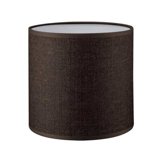 Lampskärm rund | kanvas | tyglampskärm | textilskärm | bomullsparaply | för E27-sockel | diameter 16 cm höjd 15 cm | mörkbrun | För alla interiörer IP20 | Utan ljuskälla