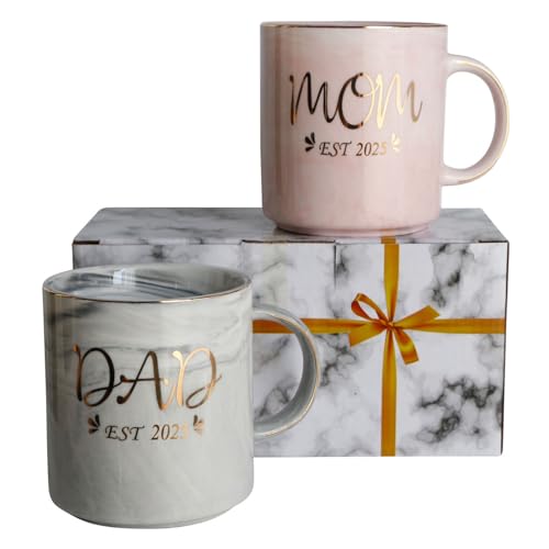 New Parents Gifts Mom and Dad Est 2025 Coffee Mugs Set Pregnancy Announcement First Time parents Gifts For Couples - Image 5
