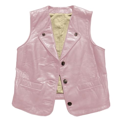 Womens Faux Leather Vest Motorcycle Biker Waistcoat Ladies Tops