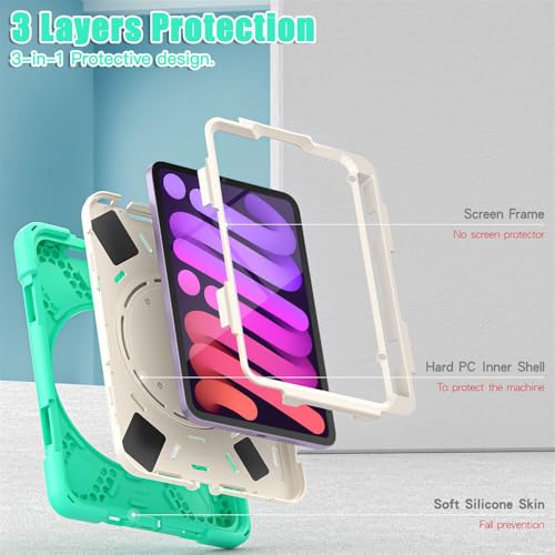 Housse iPad Mini 6th de protection intégrale vert menthe - 2
