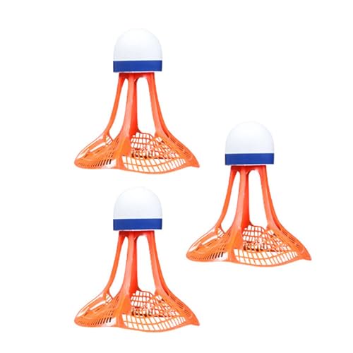 getuse 3 Pieces Windproof Badminton Shuttlecocks Outdoor Flexible Badminton Balls Sports Training for Parks Yard Beaches- Orange