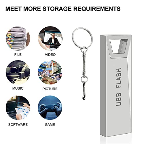 USB Stick 64GB Speicherstick wasserdichter USB 2.0 Pen Drive Metall 64GB Mini USB-Stick mit Schlüsselanhänger für PC… – Bild 6