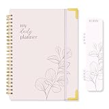 Decorably 120 Pages My to Do Planner Undated Notebook with Gold Corners, 6.4x8.5in Aesthetic Spring-Bound with Simplified Sections & Inspirational Quotes, Checklist, Contacts - Home, School, Office