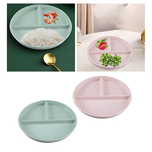 getuse Lot de 2 assiettes divisées, 3 compartiments réutilisables et légers, polypropylène de qualité alimentaire, passent au micro-ondes et au lave-vaisselle