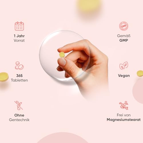 Vitamin B Komplex - 1 Jahr Vorrat - 365 Vitamin B Tabletten - Alle 8 B Vitamin B12, B1, B2, B3, B5, B6, B7, B9 - Mit Vitamin C (Ascorbinsäure), Biotin, Folsäure - Vegane B Complex - WeightWorld