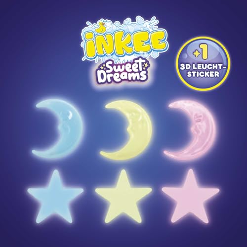 INKEE Foamy Moon Sweet Dream – spieniona kula do kąpieli w kształcie księżyca 60 g, kula kąpielowa dla dzieci z niespodzianką, z zapachem lawendy i olejkiem rumiankowym, fioletowa i niebieska