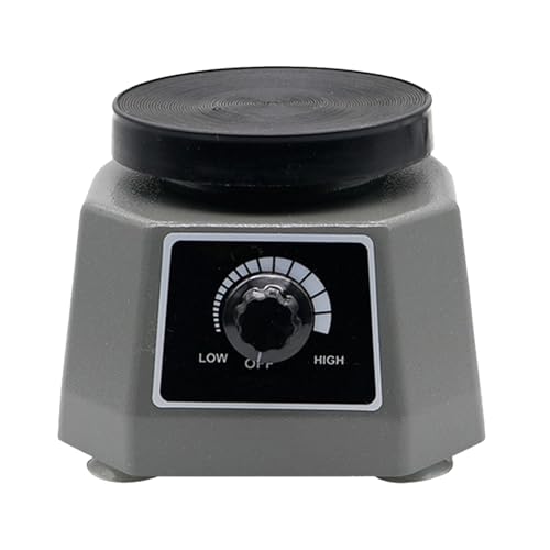 Rüttelplatte, 220V 100W Gipsrüttler Rüttelplatte Elektrisch 4’’ Dental Oszillator Gips Rüttelplatte Einstellbare Geschwindigkeit Oszillator Dentallaborgeräte für Mischen Gips Gießen Modellen Harzguss