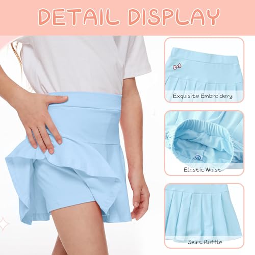 Girls' Stretch Waist Skorts | Athletic Skater Skirt for Play & School | Comfort Uniform Dress Ages 3-122