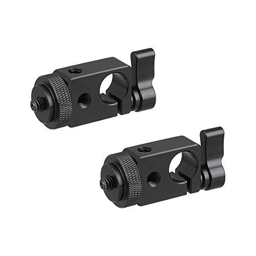 Image of CAMVATE 15mm Single Rod Clamp Adapter with Black Thumbscrew Locking Knob