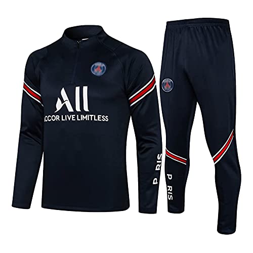 売り値価格 21年 パリサンジェルマン サッカートレーニングスーツ メンズ長袖ハーフジップスポーツウェアサッカースーツ トップス パンツ サッカートラックスーツスーツジョギングシャツ通気性 01 L Mctere 6 466 159 サープラ