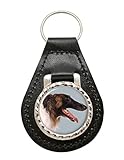 Véritable Garanti Cuir Giftshop UK Barzoï (Russe Wolfhound) Cuir Clé Gousset