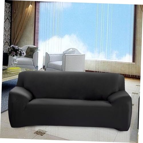 Housse de canapé extensible noire résistant aux poils de chiens et chats