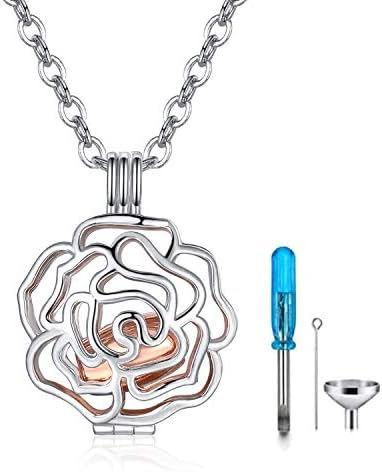 925 Sterling Silver Urn Necklace Pendant Cremation Jewelry for Ashes of Loved One Memorial Keepsake Jewelry for Women Girls Mom, Sterling Silver, Cubic Zirconia
