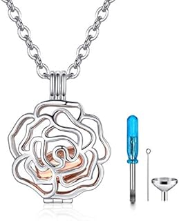 925 Sterling Silver Urn Necklace Pendant Cremation Jewelry for Ashes of Loved One Memorial Keepsake Jewelry for Women Girls Mom, Sterling Silver, Cubic Zirconia