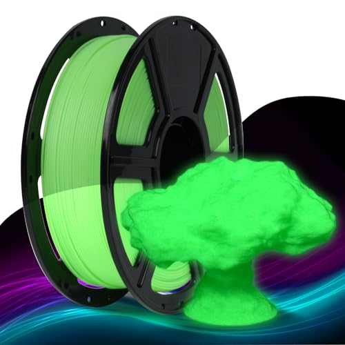 Image of FLASHFORGE Rapid PLA Filament 1.75mm Luminous Green, 500mm /s High Speed Printing, Glow in the Dark 3D Printer Filament 1kg Spool, Dimensional Accuracy + /- 0.02mm, Brilliant, Long-Lasting Glow