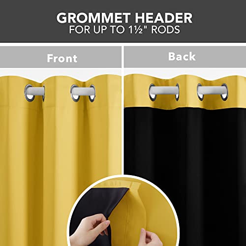Deconovo Summer Blackout Curtains 84 Inches Long With Total Black Liner, Thermal Insulated, Curtains And Drapes For Sliding Glass Door/Room Divider/Office (2 Panels, 52W X 84L Inch, Yellow) #TOP5