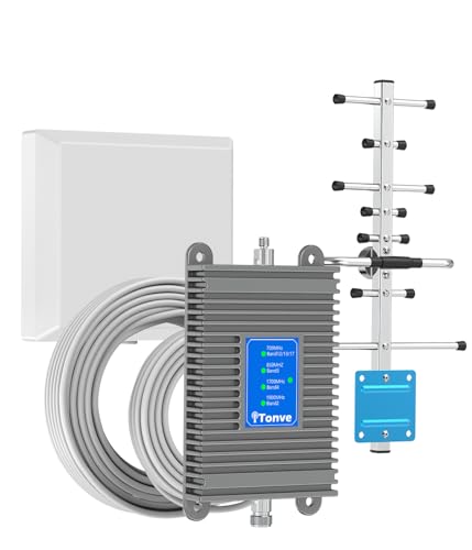Cell Phone Signal Booster for Home Cell Repeater Boost Up to 5,000 Sq Ft 5G 4G LTE 3G 2G Call/Data Signal with All U.S. Carriers Verizon AT&T T-Mobile & More Working Band 13/12/17/5/4/2/25