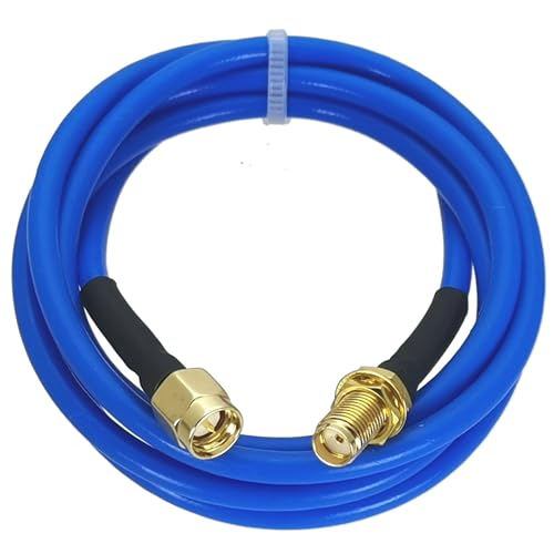 Câble coaxial bleu RG402 de 20M pour prolonger une antenne SMA mâle vers cloison femelle