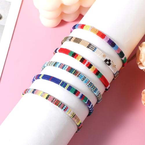 12 Pcs Boho Bracelets Woven Bracelet Set Braided Bracelets Adjustable String Bracelets Thread Bracelets Ankle Bracelets Friendship Bracelet for Women Men Teens3