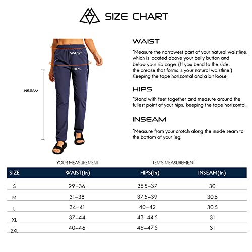 Haimont Water Resistant Nylon Outdoor Pants Quick Dry Lightweight Hiking Pants With Pockets, Navy, Xl #TOP5
