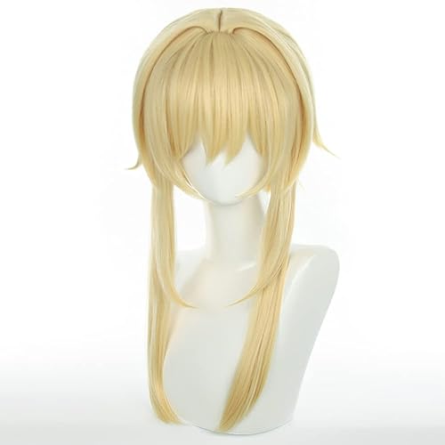 Vista 2 de Peluca Lumine, Genshin Impact Lumine Cosplay peluca con gorra de peluca