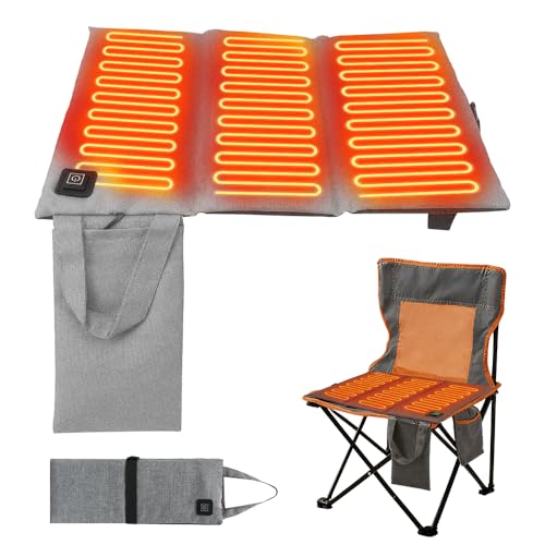 NAVESO Sitzkissen Beheizbar Outdoor, 44X 40 cm Heizkissen USB,Beheizbares Sitzkissen, Stadion Sitzkissens Beheizt mit 3 Heizstufen, USB Beheiztes Heizkissen für Ausflug Camping Bürostuhl Sofa