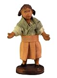 Holyhome Niña con brazos abiertos cm 12 (4,72 Inch) - Belén Napolitano Terracota Vestida