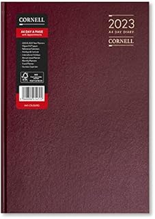 Cornell 2023 Diary - A4 Day a Page Diary - Appointments - Black with Personalisation