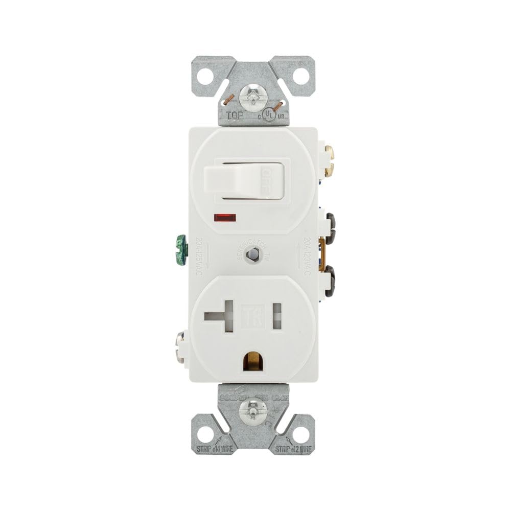 Eaton TR291W White Combo Switch Receptacle