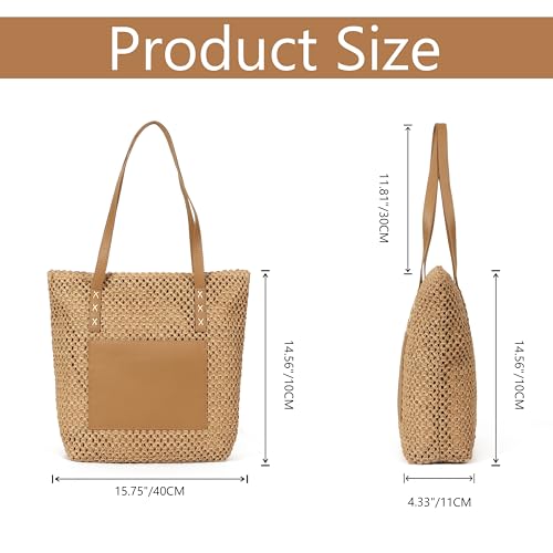 Bolso Tote de Playa de Paja para Mujer Verano miniatura 5