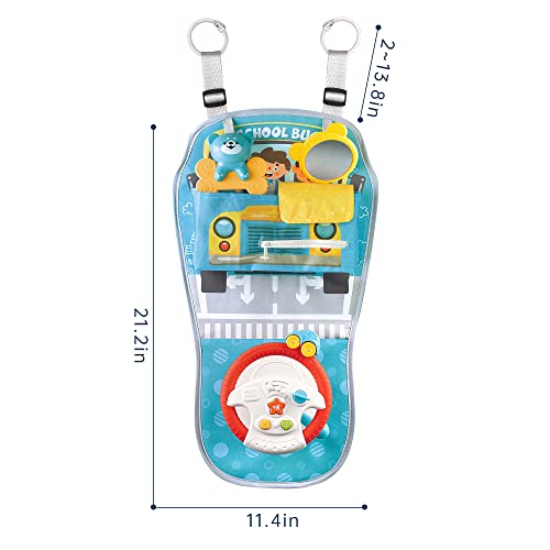 caterbee Autositzspielzeug mit Lenkradmitte für Spiel und Kick (Steering Wheel)