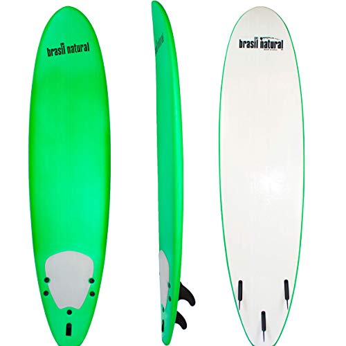 Prancha de surf fun board 7.2 + kit surf - Brasil Natural (Verde-claro)