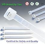 HS Nylon Cable Ties (1000 Pack) 4 Inch-White Small Self-Locking Zip Ties Multi-Purpose