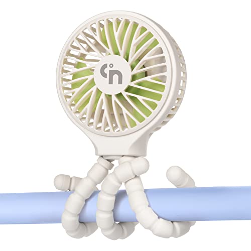 Image of WiHoo Stroller Fan Battery Operated,Portable Fan Car Seat Baby with Flexible Tripod,3 Speeds Rechargeable Clip on USB Mini Small Personal for Crib Treadmill Camping and Travel (White)