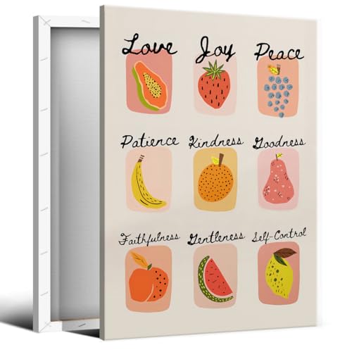 YOZWNGU Fruit of The Spirit Canvas Wall Art, Christian Bible