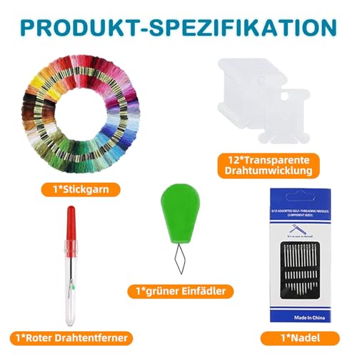 Maxee 50 Farben Stickgarn Regenbogen für Kreuzstich und Kunsthandwerk – Bild 6
