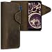 Produktbild kalibri Samsung Galaxy A6 (2018) Hülle - Leder Handyhülle für Samsung Galaxy A6 (2018) - Handy Wallet Case Cover - Kompass Vintage Design Braun