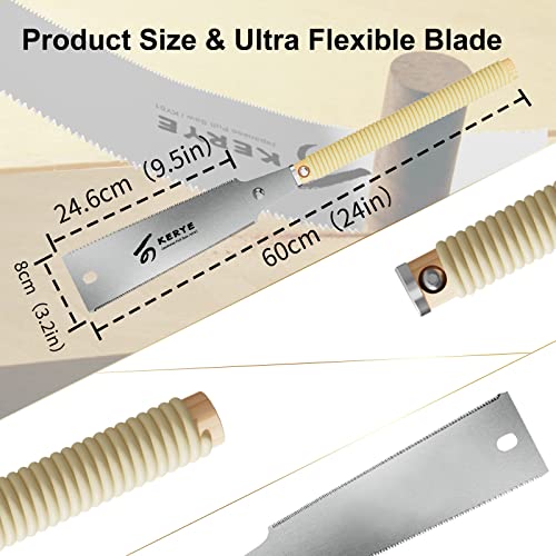 image for KERYE Japanese Pull Saw 9.5 Inch, Hand Saw with Double Edges of 10/17 