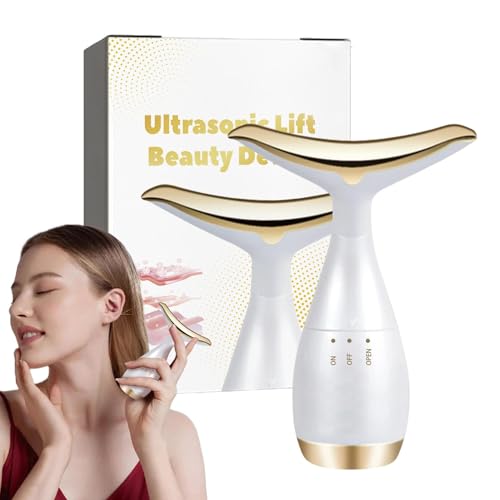 Masseur de visage – Masseur anti-âge pour le cou et les yeux | Masseur électrique portable 3 en 1 | Masseur électrique 2024 | Appareil de massage facial anti-rides pour soins de la peau, tonification